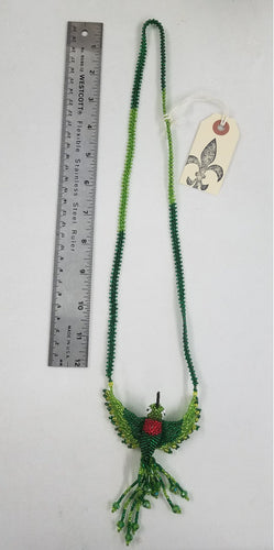 Green and Red Large Hummingbird Necklace