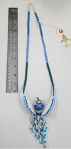 Blue, White and Green Large Hummingbird Necklace