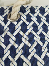 Blue and White Twisted Rope Tote Bag