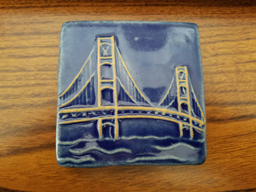 Blue Mackinac Bridge Tile