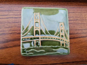 Green Mackinac Bridge Tile